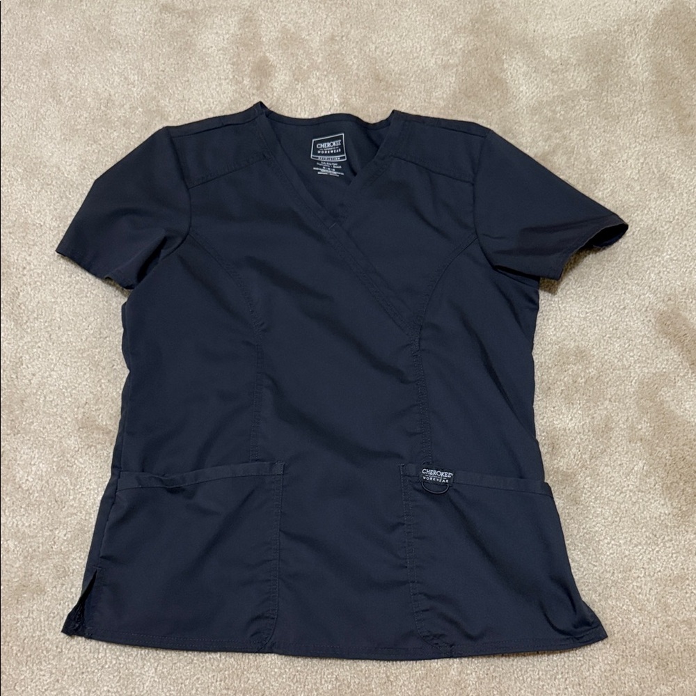 Cherokee Dark Navy Scrub Top